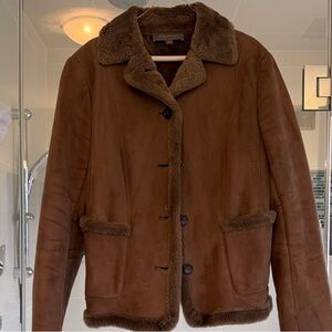 Ann Taylor Chocolate Faux Shearling Jacket